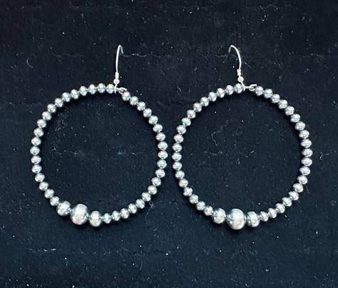 Navajo Pearl Hoops