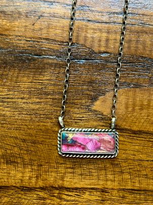 Pink Mojave Bar Necklace Large