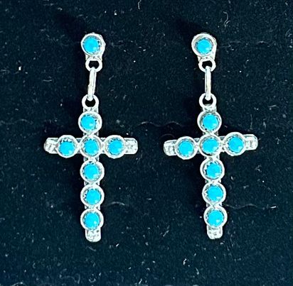 Turquoise Cross Earrings