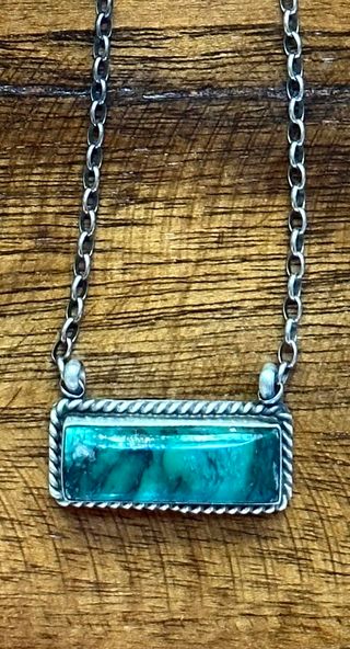 Turquoise Bar Necklace Large