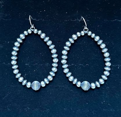 Navajo Pearl Dangle Hoops