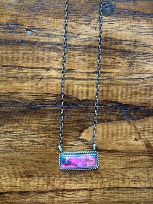 Pink Mojave Bar Necklace Large