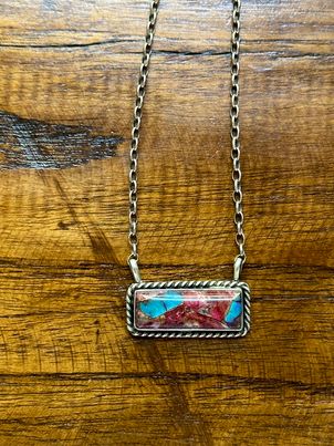 Pink Mojave Bar Necklace Large