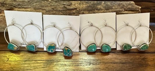 Turquoise Hoops